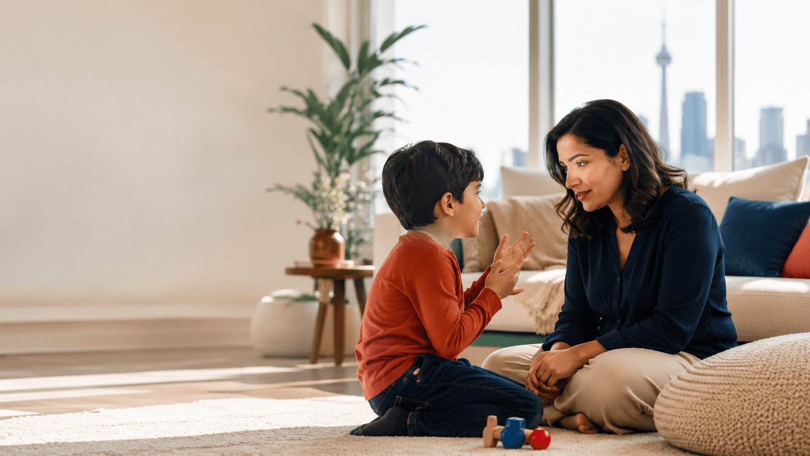 Speech-language support provided to a child from home